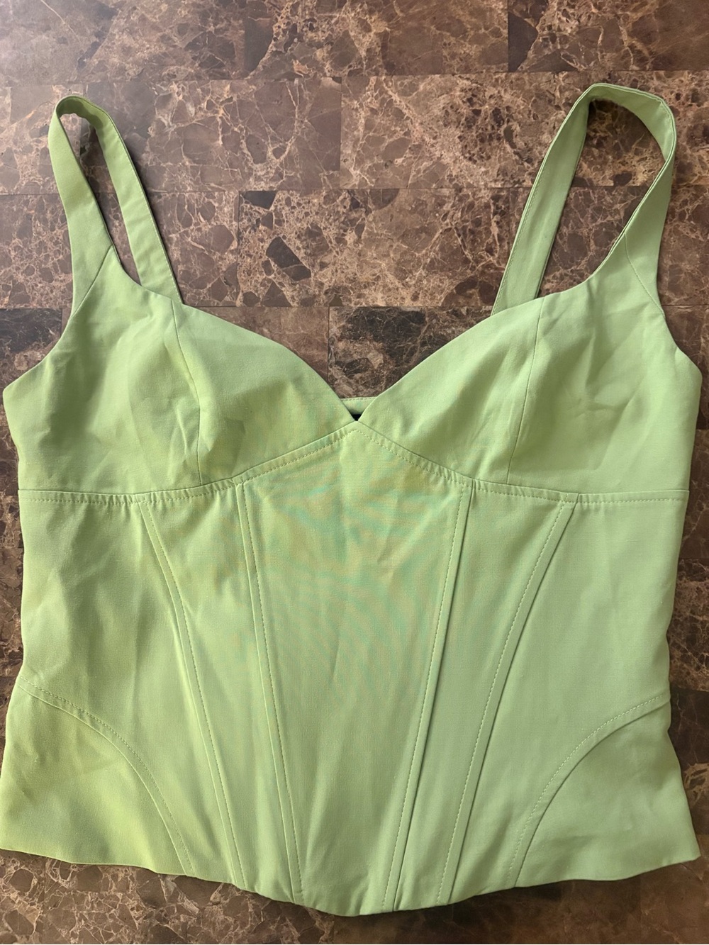 Zara Pistachio Green Bustier Tank Top